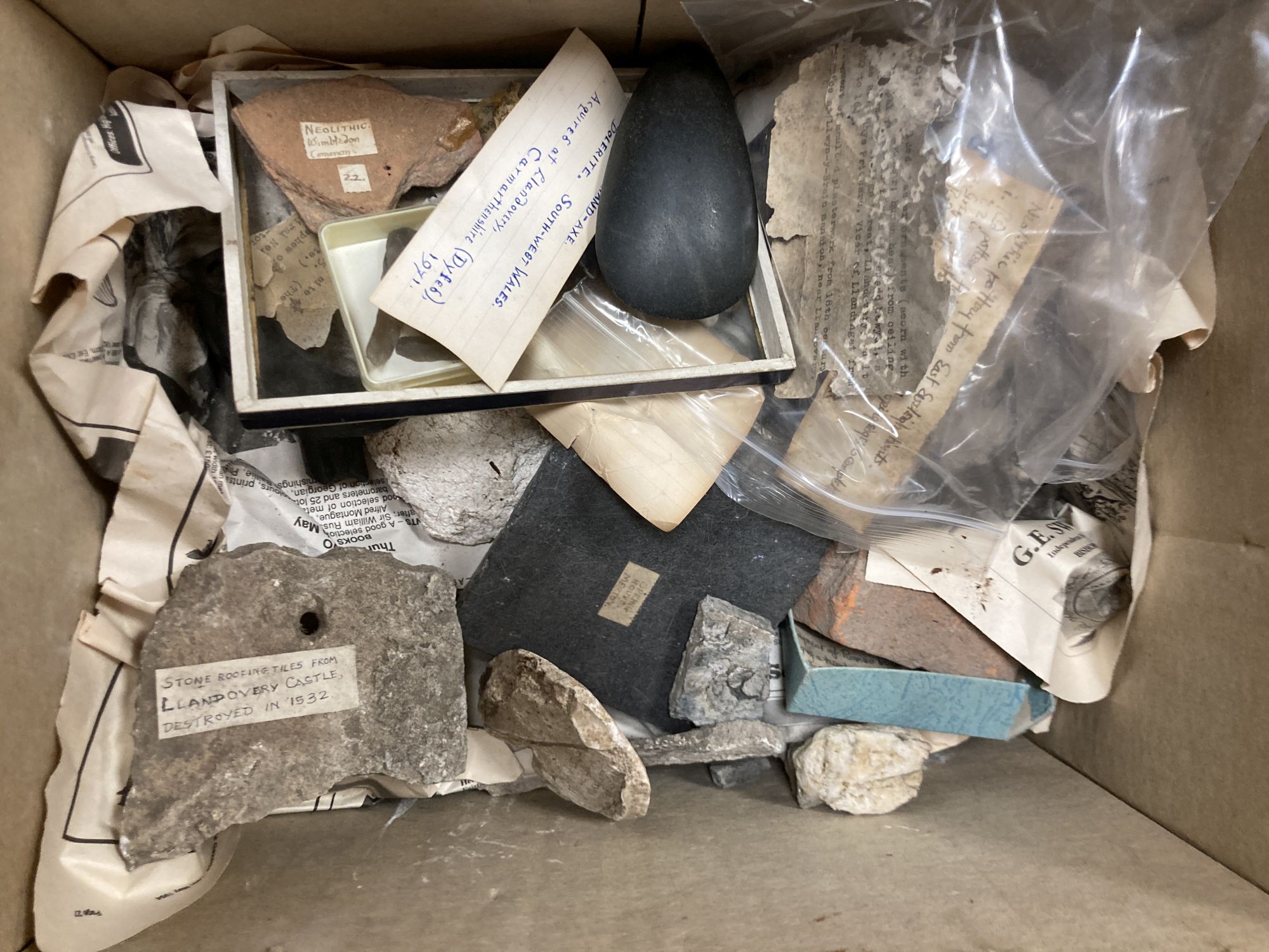 Neolithic flint knives and fragments etc.